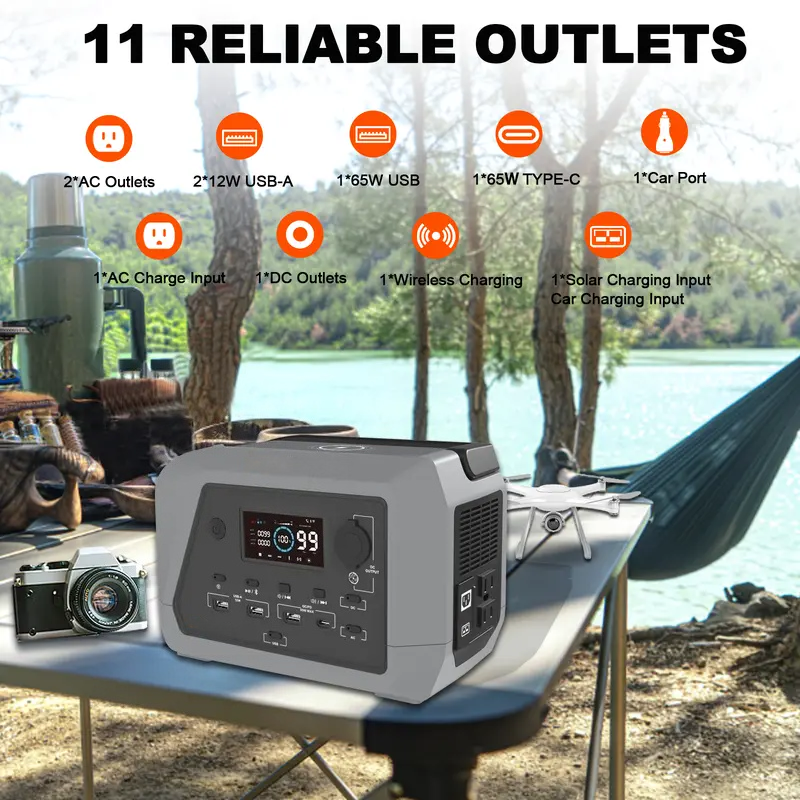 Portable power station 230 watts, camping lithium-ion battery, solar generator, quick charging