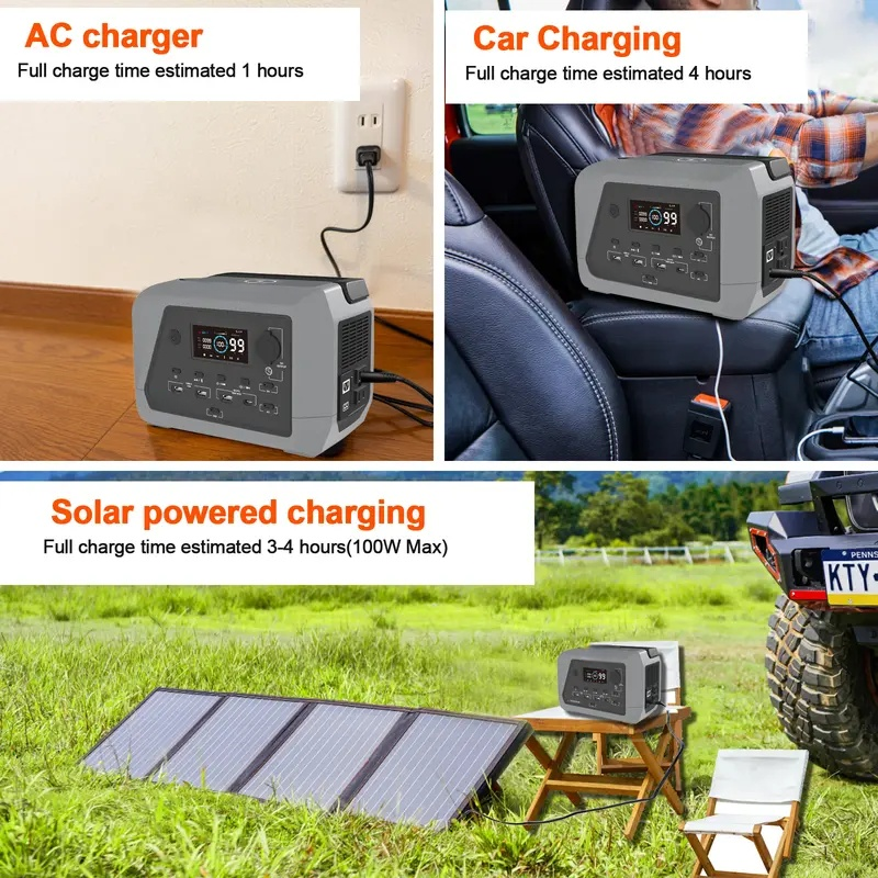 Portable power station 230 watts, camping lithium-ion battery, solar generator, quick charging