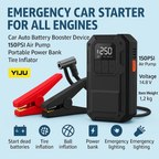 Heavy-Duty 4-in-1 Car Jump Starter with Air Pump and Power Bank